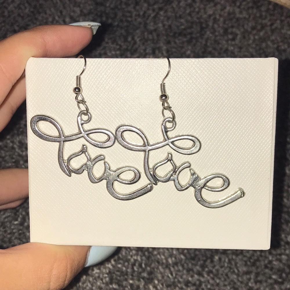 “love” earrings